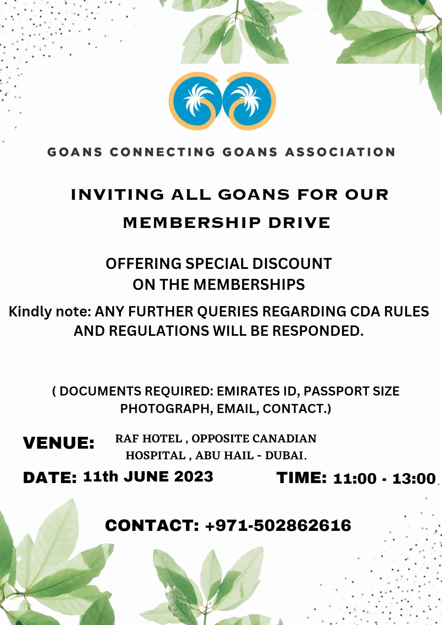 INVITATION FOR OUR MEMBERSHIP DRIVE